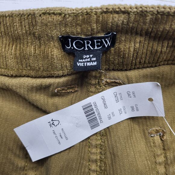 J Crew Tall Vintage Flare Corduroy Pants Olive Green High Rise Heritage 29 29T - Picture 10 of 11